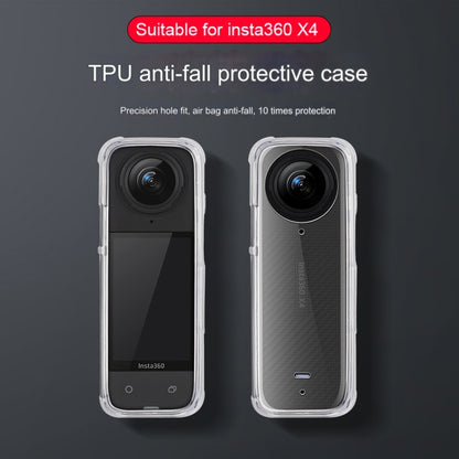 For Insta360 X4 Clear 1.5mm Soft TPU Protective Case With Hand Strap(Transperant) by bashfashion