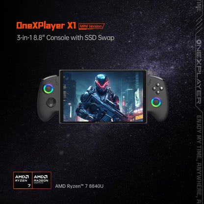ONE-NETBOOK OneXPlayer X1 mini 8.8 inch Handheld Game Console, 32GB+1TB, Windows 11 AMD Ryzen 7 8840U(Black) by ONE-NETBOOK