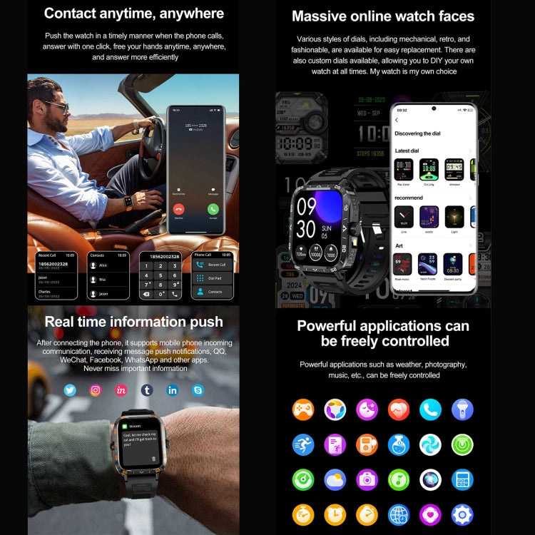 ZW59 1.95 inch BT Call Sports Smart Watch, Blood Oxygen / Heart Rate / Remote Photography(Black) by bashfashion