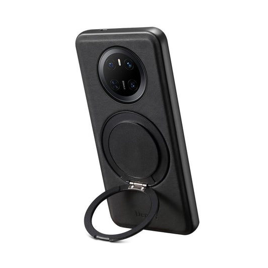 For Huawei Mate 70 Denior A14 Skin Feel Rotating Holder MagSafe Phone Case(Black) by Denior