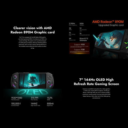 ONE-NETBOOK OneXPlayer F1 Pro 7 inch Handheld Game Console, 32GB+2TB, Windows 11 AMD Ryzen AI 9 365 CPU(US Plug) by ONE-NETBOOK