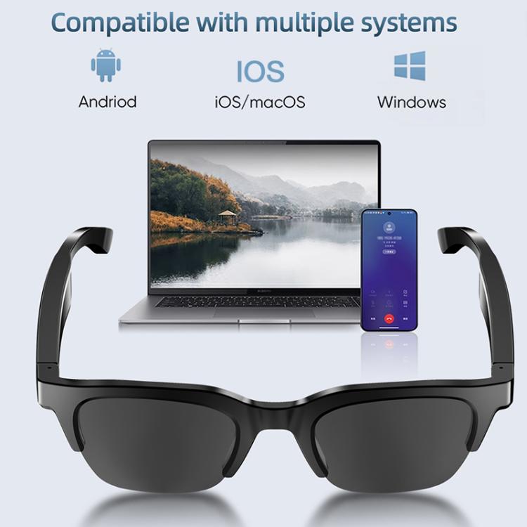 E60 ENC Noise Reduction Smart Audio Bluetooth Glasses(Transparent) by bashfashion