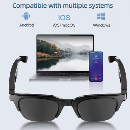 E60 ENC Noise Reduction Smart Audio Bluetooth Glasses(Transparent) by bashfashion