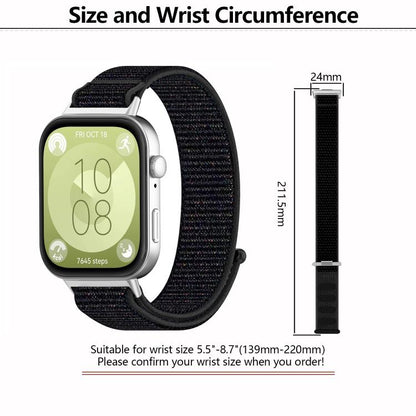 For Huawei Watch Fit3 Kalebol Hook and Loop Nylon Strap(Ocean Blue) by Kalebol