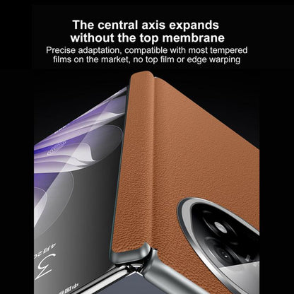 For OPPO Find N5 SULADA Frameless Top Layer Cowhide Leather Hybrid PC Phone Case(Black) by SULADA