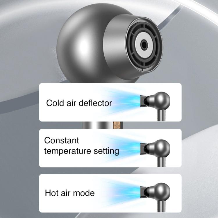 WG-F01 LED Digital Display Smart Frequency Conversion Negative Ion High Speed Hair Dryer, UK Plug(Gray) by bashfashion