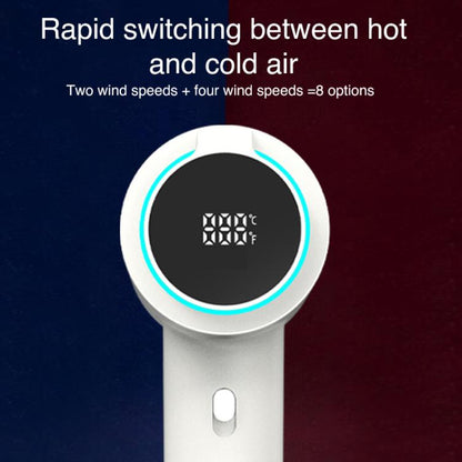 WG-F02 LED Digital Display High Speed Negative Ion Hair Dryer, US Plug(White) by bashfashion