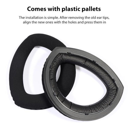 1 Pair Snap-on Replacement Earpads For Sennheiser HD800 / HD800S, Material:Flannel Stitching(Black) by bashfashion