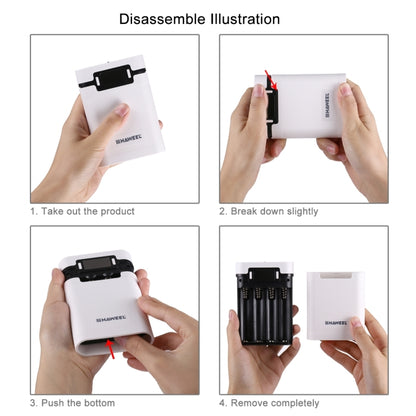 HAWEEL DIY 4 x 18650 Battery (Not Included) 10000mAh Power Bank Shell Box with 2 x USB Output & Display for iPhone, Galaxy, Sony, HTC, Google, Huawei, Xiaomi, Lenovo and other Smartphones(White) by HAWEEL