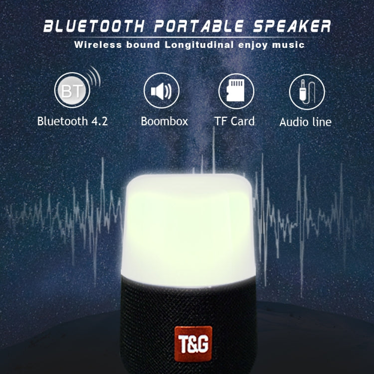 T&G TG168 Portable Wireless Bluetooth V5.0 Stereo Speaker with Handle, Built-in MIC, Support Flashing LED Light & TF Card & U Disk & AUX IN & FM(Black) by T&G