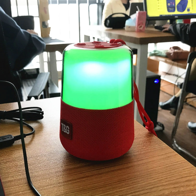 T&G TG168 Portable Wireless Bluetooth V5.0 Stereo Speaker with Handle, Built-in MIC, Support Flashing LED Light & TF Card & U Disk & AUX IN & FM(Black) by T&G