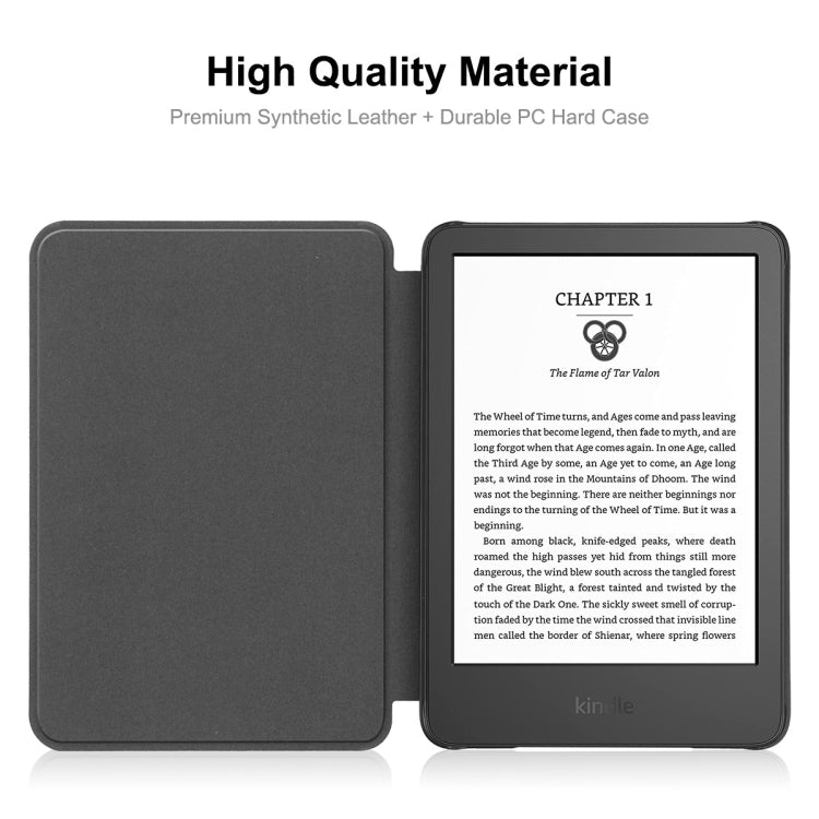 For Amazon Kindle 2022 Gen11 ENKAY Custer Texture Leather Smart Case(Dark Blue) by ENKAY
