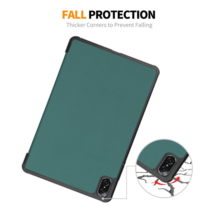 For Honor Pad V8 ENKAY Tri-fold Custer Texture Leather Smart Tablet Case(Red) by ENKAY