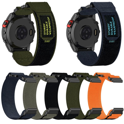 For Garmin Fenix 6 22mm Nylon Hook And Loop Fastener Watch Band(Army Green) by bashfashion