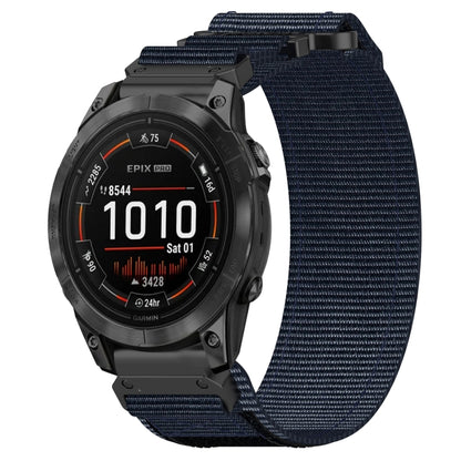For Garmin Epix Pro 51mm 26mm Nylon Hook And Loop Fastener Watch Band(Blue) by bashfashion