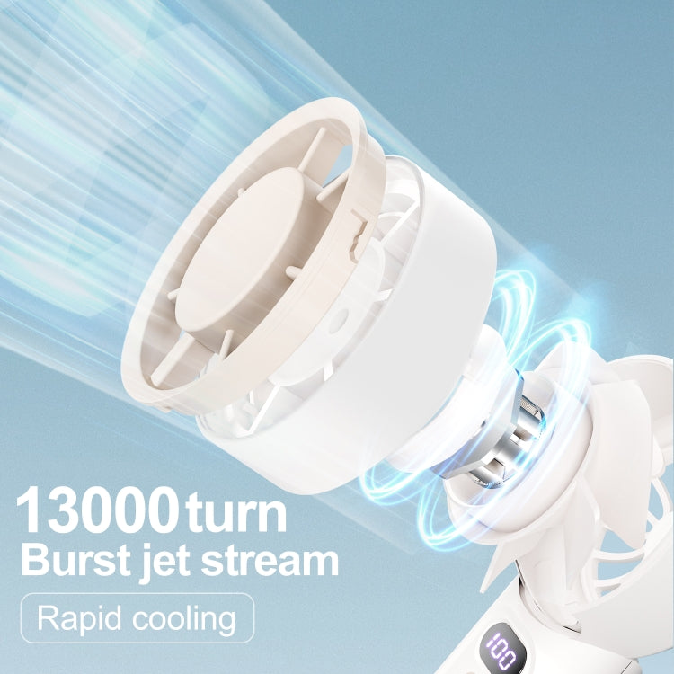 FC1 100 Wind Speed Levels Summer Cooler Desktop Fan Turbine Handheld Fan(White) by bashfashion