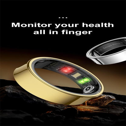 R09 SIZE 8 Smart Ring, Support Heart Rate / Blood Oxygen / Sleep Monitoring / Multiple Sports Modes(Gold) by bashfashion