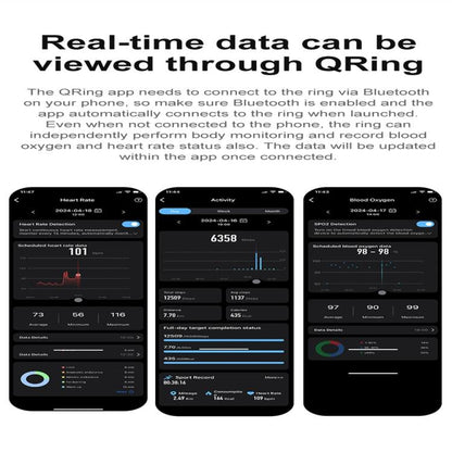 R04 SIZE 13 Smart Ring, Support Heart Rate / Blood Oxygen / Sleep Monitoring / Take Photos(Black) by bashfashion