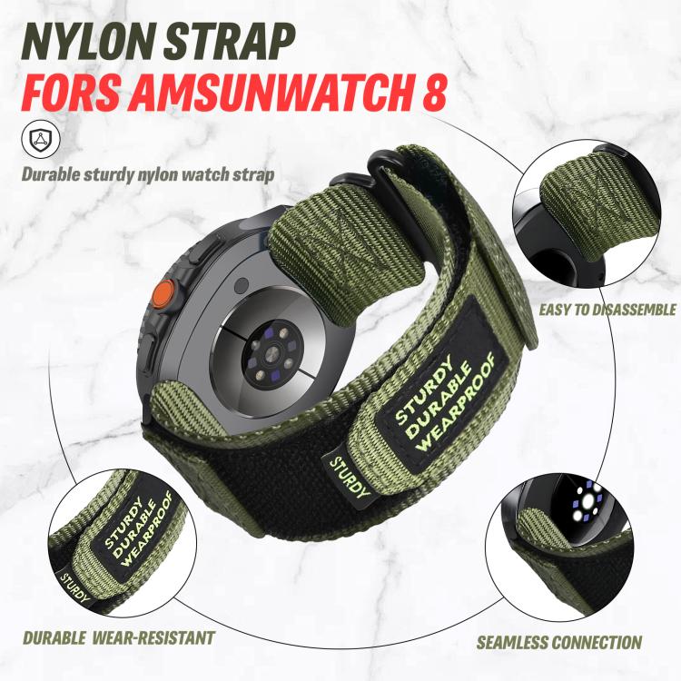 For Samsung Galaxy Watch8 / Watch8 Classic Two Sections Nylon Hook And Loop Fastener Watch Band(Green) by bashfashion