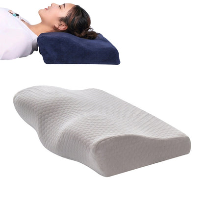 Butterfly Shape Memory Foam Snorked Pillow Slow Rebound Health Care Cervical Pillow, Dimensions: 50x30x10x6cm(Water Molecule White) by bashfashion