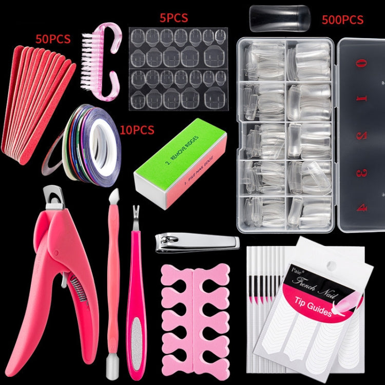 Manicure Tool Set Fingernails Word Cut Set, Specification: Transparent Semi-post Large Set by bashfashion