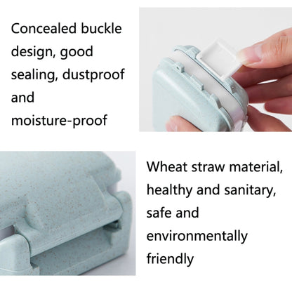 6 PCS C1617 Portable Dispensing Sealed Pill Box Wheat Straw Large-capacity Storage Box(Green) by bashfashion