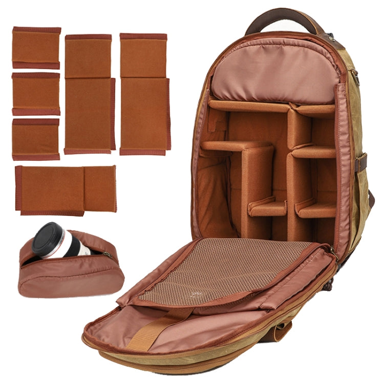 K813 Retro SLR Camera Bag Canvas Shoulder Computer Camera Bag(Grey) by bashfashion