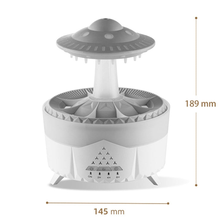 UFO Water Drop Aromatherapy Humidifier Desktop Remote Control Diffuser, Plug: EU Plug(Wood Grain) by bashfashion