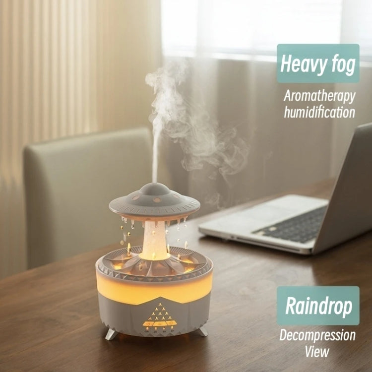 UFO Water Drop Aromatherapy Humidifier Desktop Remote Control Diffuser, Plug: US Plug(Black) by bashfashion