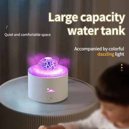 HX-130 Colorful Night Light Planet Desktop Flame Aromatherapy Humidifier, Spec: US Plug(White) by bashfashion