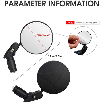 Bicycle Convex Rearview Mirror Large View 360 Degree Rotating Mirror by bashfashion