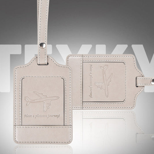 PU Leather Luggage Tag Multifunctional Suitcase Identification Tag(Grey) by bashfashion