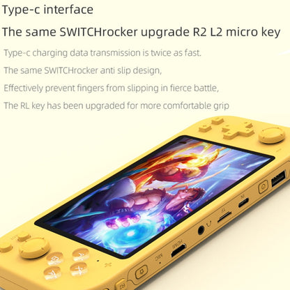 RG3000 Handheld Game Console Support Double Handle Mini Game Console(Yellow) by bashfashion