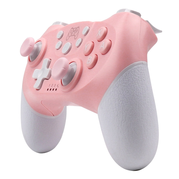 For Nintendo Switch Pro Wireless Bluetooth Handle with Macro Programming & Somatosensory Wake-up(White Pink) by bashfashion