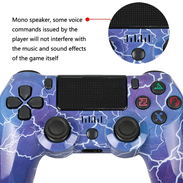 For PS4 Wireless Bluetooth Game Controller With Light Strip Dual Vibration Game Handle(Burst) by bashfashion
