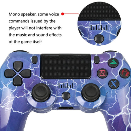 For PS4 Wireless Bluetooth Game Controller With Light Strip Dual Vibration Game Handle(Blue) by bashfashion