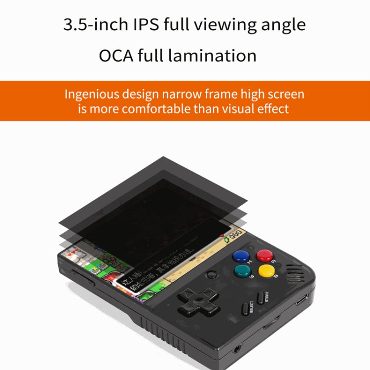 Miyoo Mini Plus 3.5 Inch IPS Screen Retro Handheld Game Console 32GB 9K Games(Transparent Black) by bashfashion