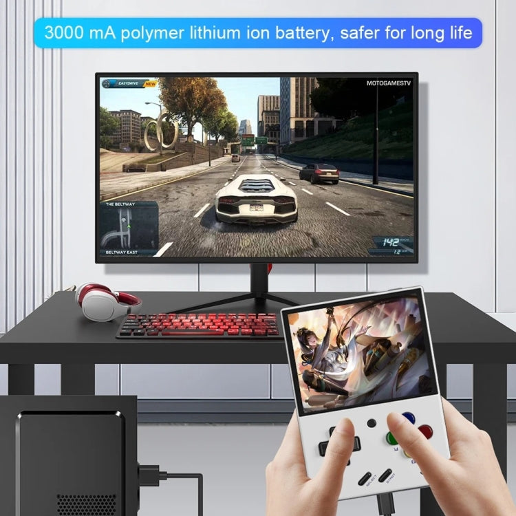 Miyoo Mini Plus 3.5 Inch IPS Screen Retro Handheld Game Console 32GB 9K Games(White) by bashfashion