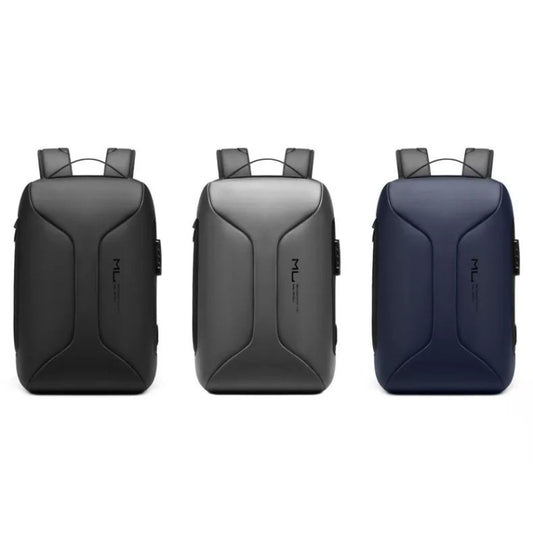 Business Large Capacity Travel Bag Multifunctional Waterproof Laptop Backpack With USB Port(Blue) by bashfashion