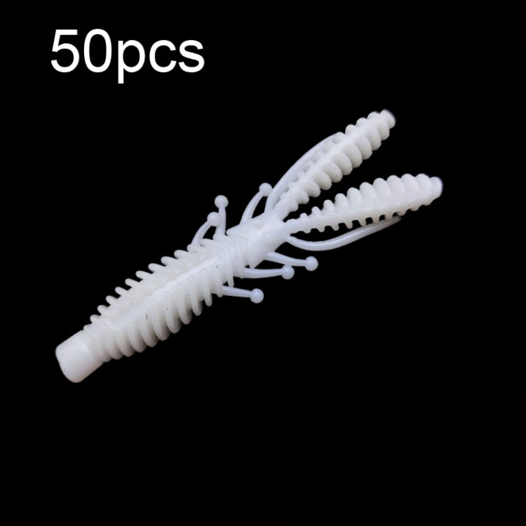 50pcs Large Reverse Threaded Floating Inverted Shrimp Bait(White) by bashfashion