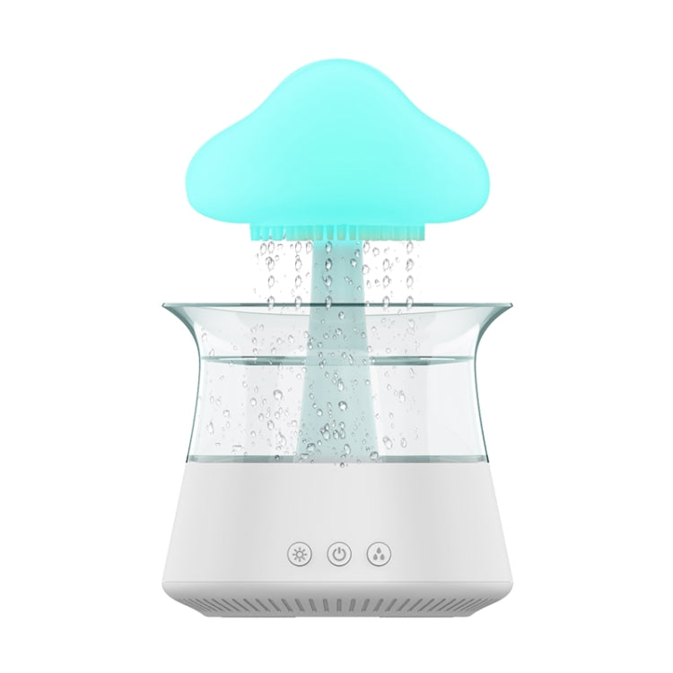 CH06 300ml Rain Humidifier Mushroom Cloud Colorful Night Lamp Aromatherapy Machine, Style: Without Remote Controller(White) by bashfashion