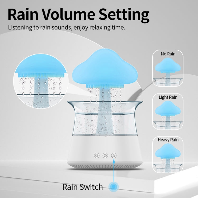 CH06 300ml Rain Humidifier Mushroom Cloud Colorful Night Lamp Aromatherapy Machine, Style: Without Remote Controller(White) by bashfashion
