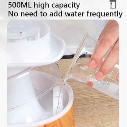 500ml Rain Humidifier Mushroom Cloud Colorful Night Lamp Aromatherapy Machine With Remote Control, Style: USB Direct Plug(Wood Grain) by bashfashion