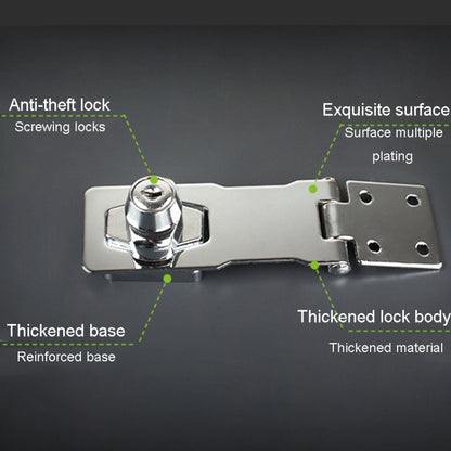 3 inch Interlocking No Hole Hook With Locking Hasp Chest Of Drawers Door Lock With Iron Key by bashfashion