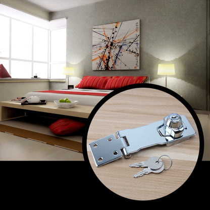 3 inch Interlocking No Hole Hook With Locking Hasp Chest Of Drawers Door Lock With Iron Key by bashfashion