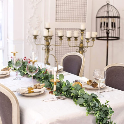 180cm Simulation Greenery Eucalyptus Ivy Leaf Rattan Hanging Fake Flower Decoration Rattan, Style: 60 Head A Model by bashfashion