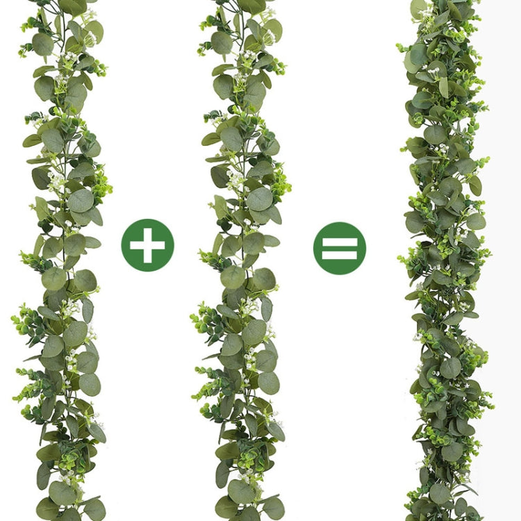 180cm Simulation Greenery Eucalyptus Ivy Leaf Rattan Hanging Fake Flower Decoration Rattan, Style: 60 Head A Model by bashfashion