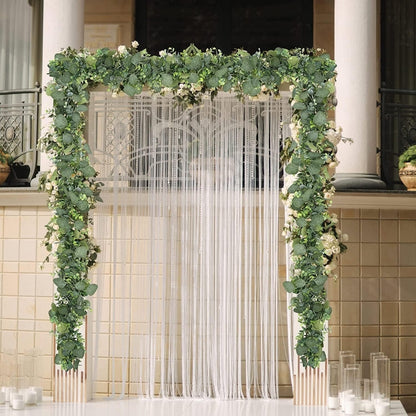 180cm Simulation Greenery Eucalyptus Ivy Leaf Rattan Hanging Fake Flower Decoration Rattan, Style: 60 Head A Model by bashfashion