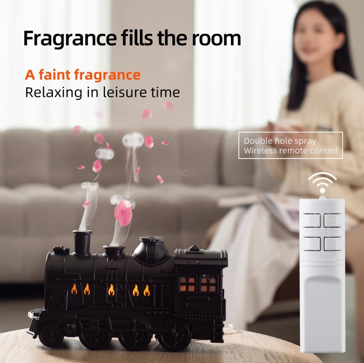 300ml Small Train Essential Oil Diffuser Humidifier With Remote Control UK Plug by bashfashion