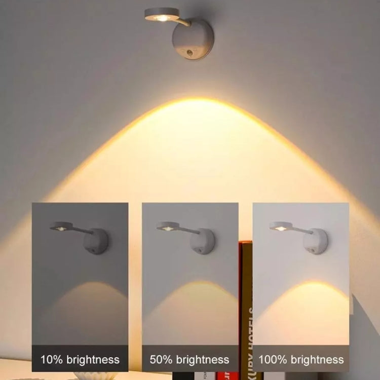 Rechargeable LED Motion Sensor Wireless Spotlight Dimmable Picture Light 1200mAH(White) by bashfashion